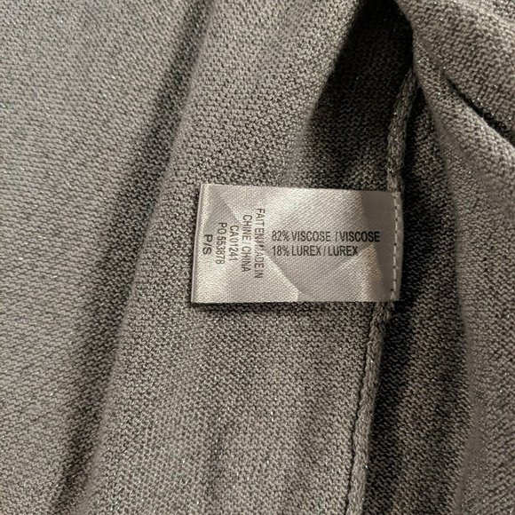 Contemporaine Simons Silver Glitter Cardigan Sweater Women Small S Lurex Grey - Picture 5 of 8